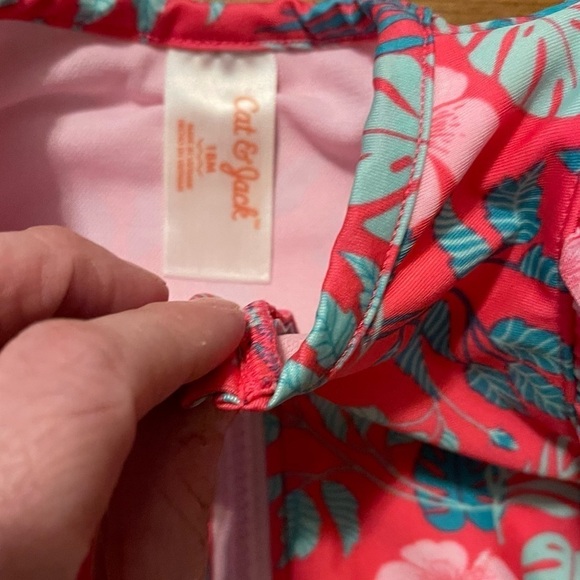 Cat & Jack | Pink Floral Bathing suit | 18 mo - Picture 2 of 5
